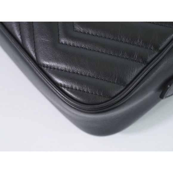 Gucci Gg Marmont Black Leather Shoulder Bag (Pre-Owned) - Picture 10 of 12